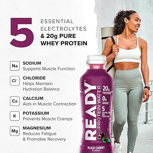 Miniatura 3 de Ready Protein Water - Agua con 0.53 onzas (15 g) de proteínas de suero de leche, sin azúcar, 12 unidades, 16.9 onzas líquidas cada una.