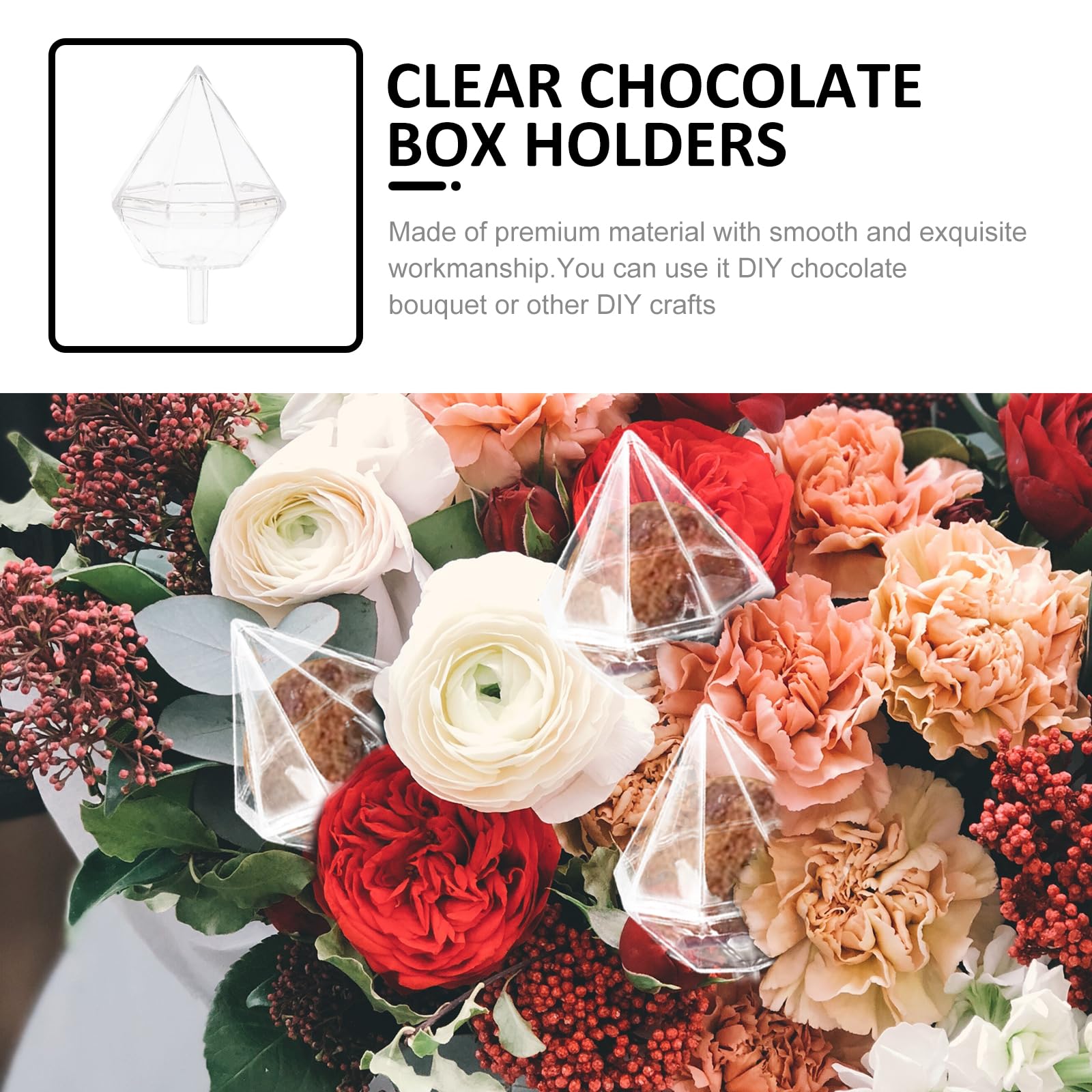 80pezzi Porta Cioccolato Trasparente Per Bouquet Scatole E Involucri Per Caramelle Materiali Decorativi Per Composizioni Di Cioccolato E Bouquet Fatti Mano
