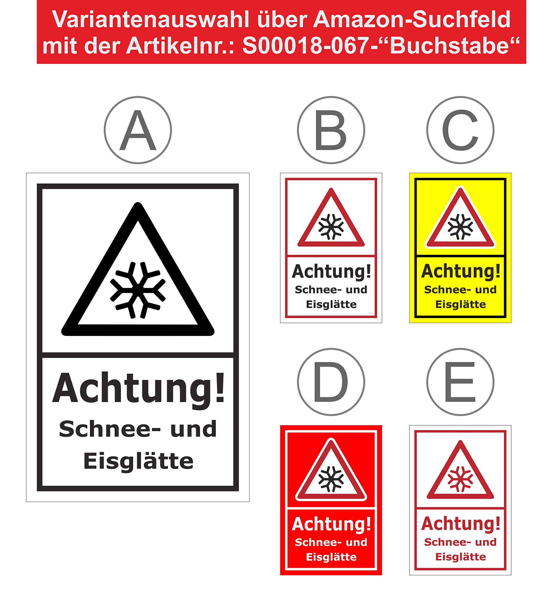 Cartello Attenzione: Servizio Invernale Limitato - Rischio Ghiaccio, Formato 15x10 Cm, Made In Germany