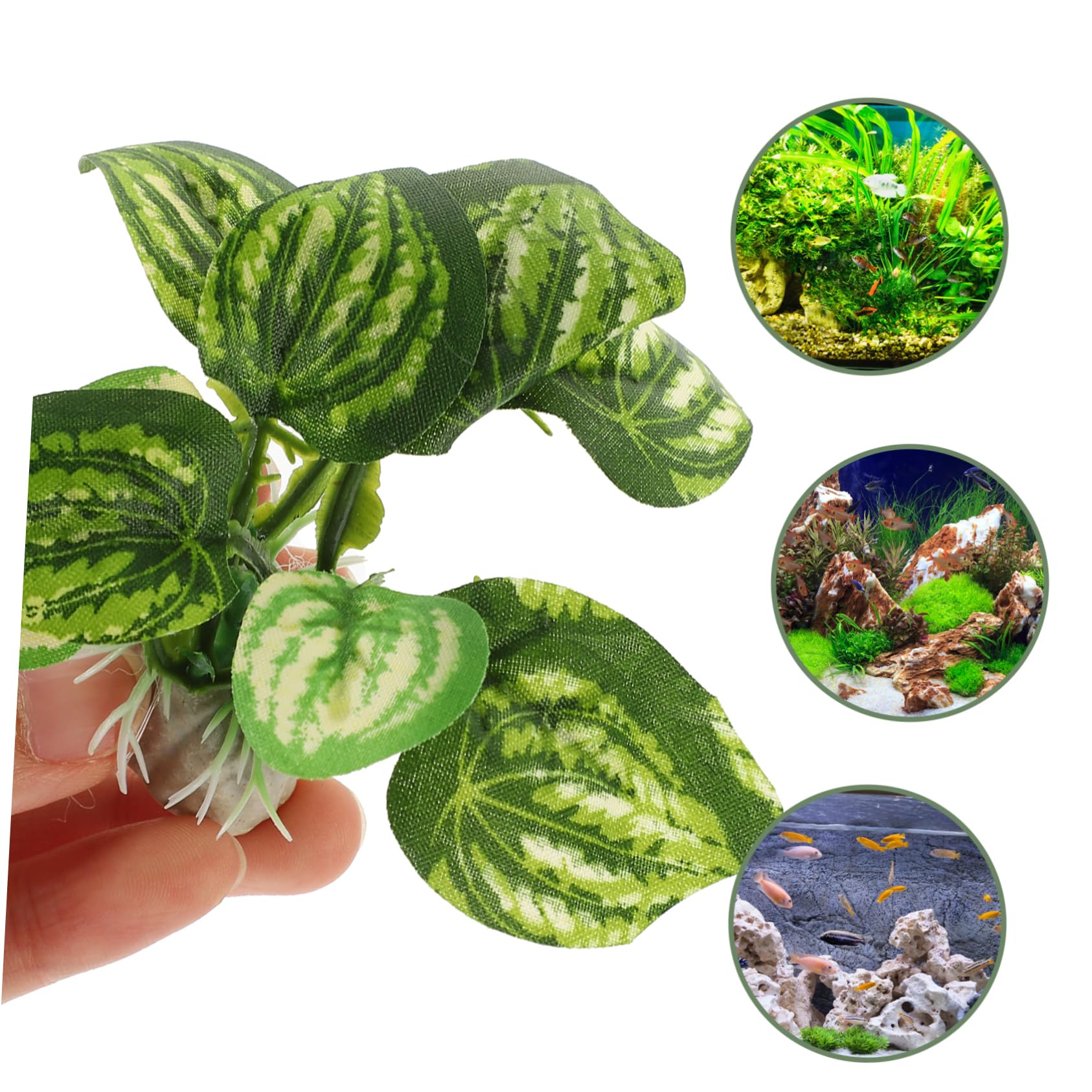 PRETYZOOM 2juegos Decoración De Acuario Cueva y Plantas Falsas Set De Ornamentos para Peceras y Terrarios Accesorios Acuáticos para Escondites De Peces y Camarones