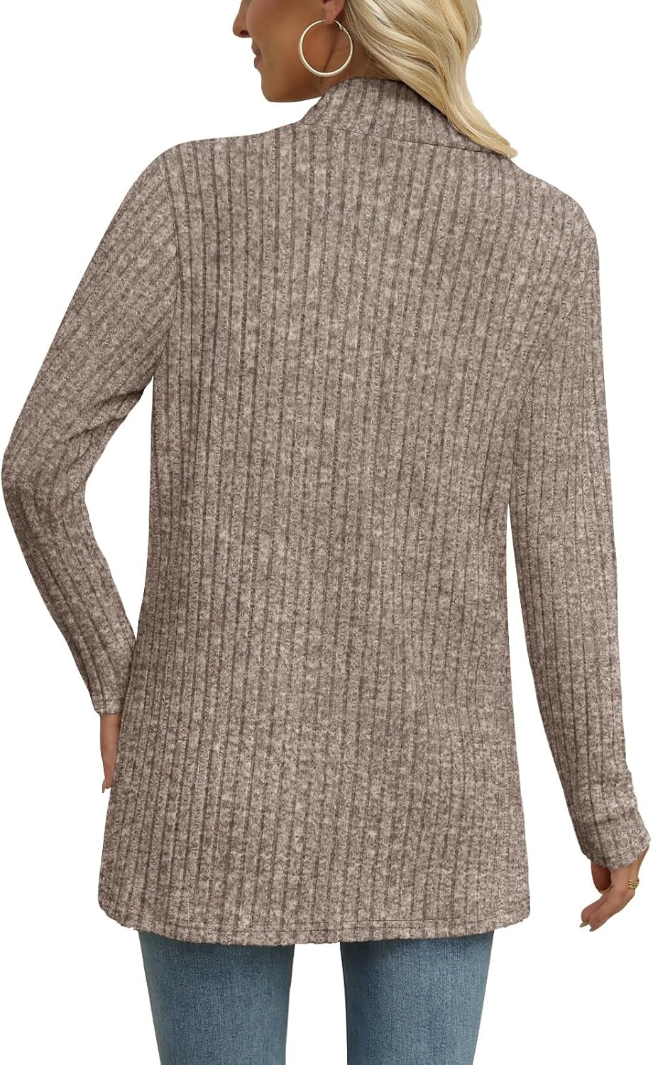 Women's Lightweight Cardigan Sweater Long Sleeve Open Front Loose Casual Cardigans with Pockets - Image 5