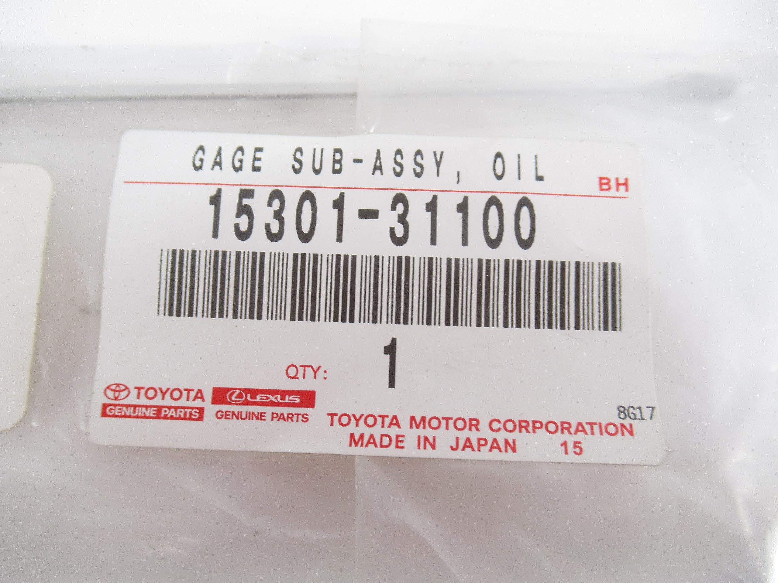 のん 1530117030 Genuine Toyota GAGE SUB-ASSY, OIL LEVEL 15301