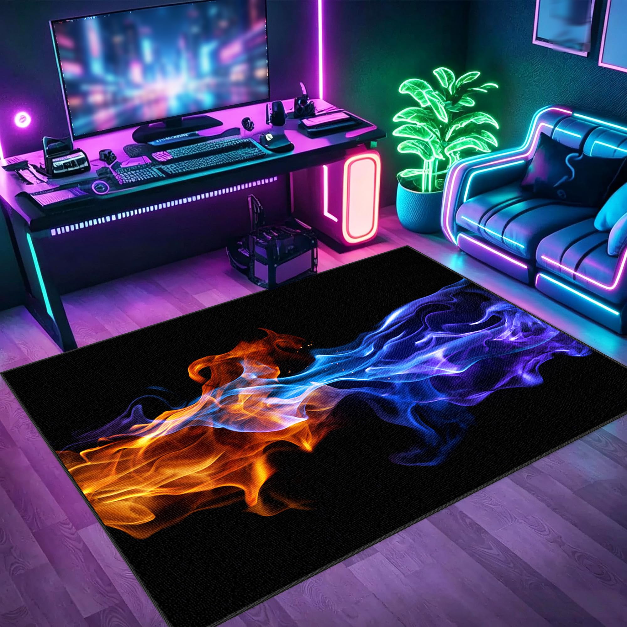 Tapis de protection de sol gaming antidérapant et silencieux