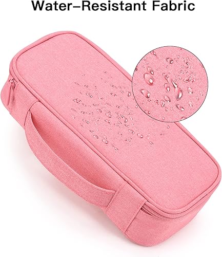 Miniatura 4 de Funda organizadora de cables de viaje, bolsa organizadora de electrónica para cable y cargador, banco de energía externo, disco duro portátil (rosa)