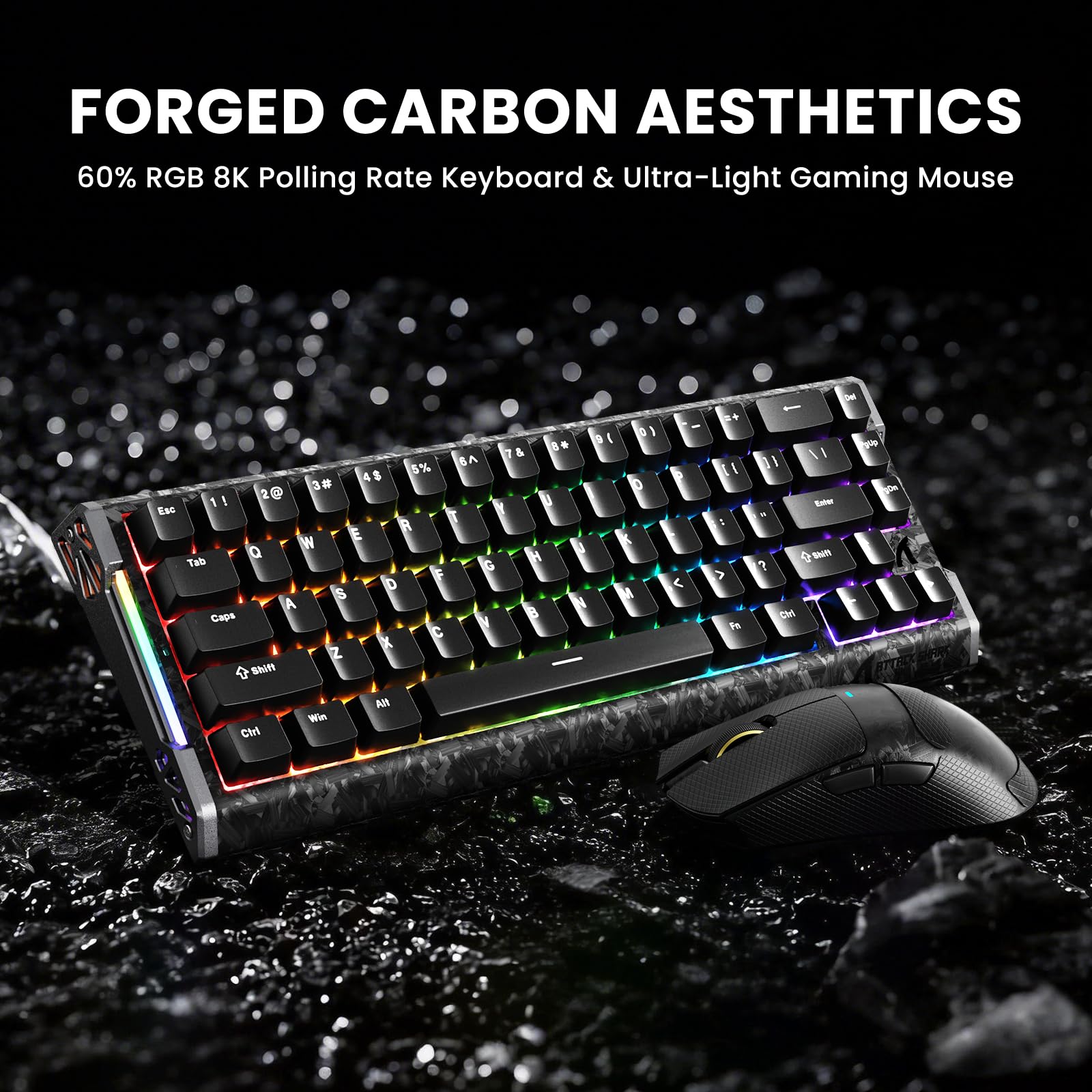 ATTACK SHARK R68HE ＆ X11 ULTRA カーボン Amazon.com: ATTACK SHARK R68HE + X11 Ultra Gaming Keyboard & Mice