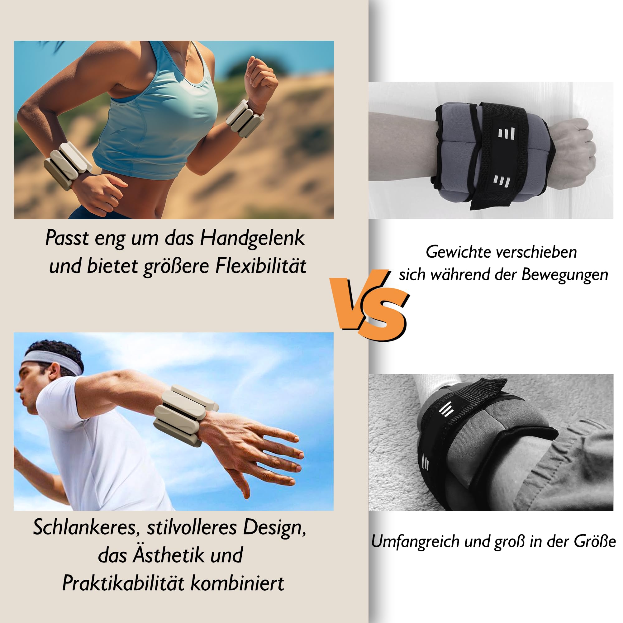Handgelenk und Knöchel Gewichte für Frauen Männer (Auswahl von 0.9KG/1.8KG Paar)