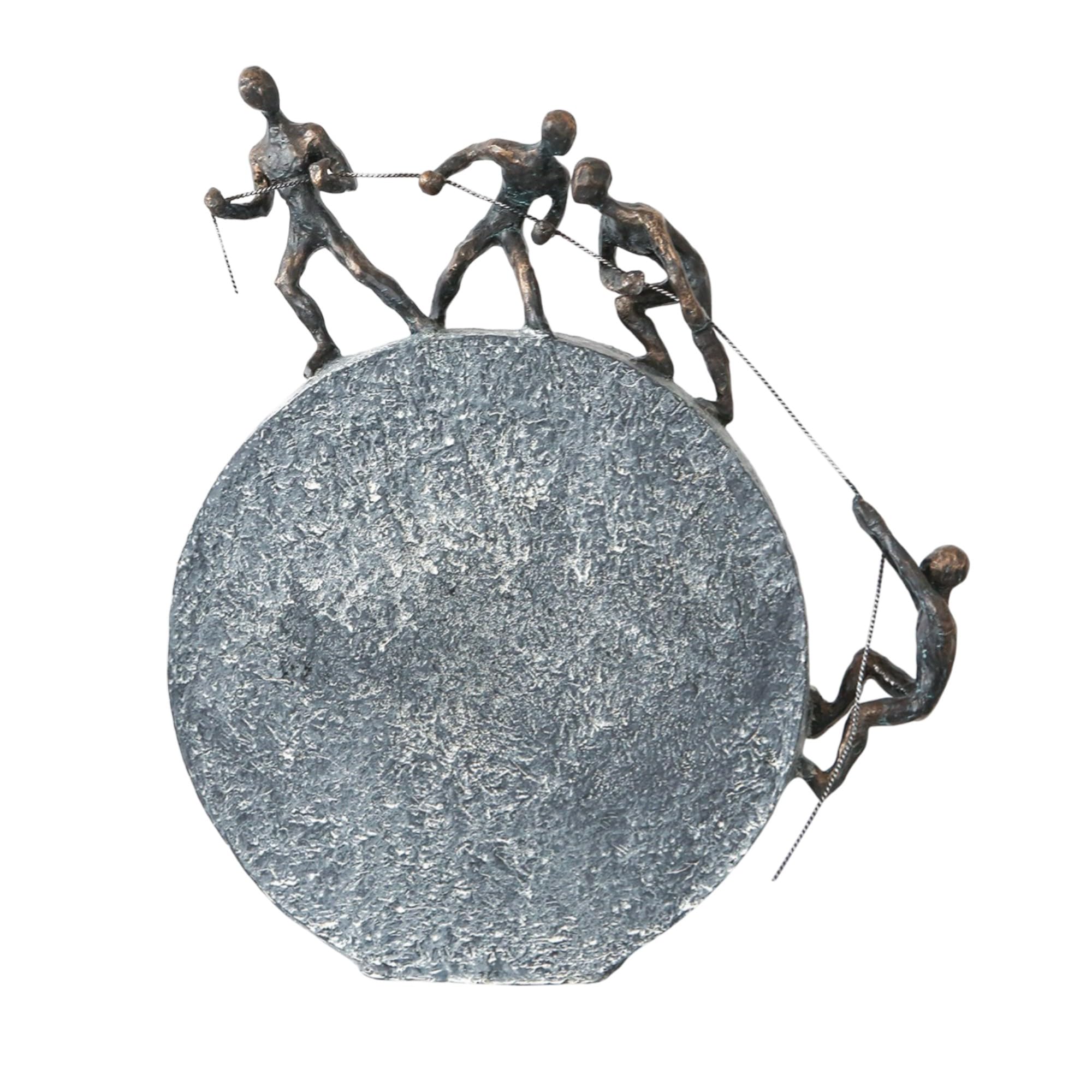 Casablanca Skulptur Lifting, Deko Figur Bronze, Grau, Kunstharz Statue Wohnzimmer, Büro Dekoration H. 35 cm x B. 29 cm - Moderne Skulpturen, Klettern, Bergsteigen