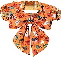 Vista 57 de Maca Bates Fall Maple Leaf Dog Collar with Sailor Bow Tie for Extra Small Girl,Boy,Autumn Foliage Puppy Collars with Bowtie Breakaway Adjustable