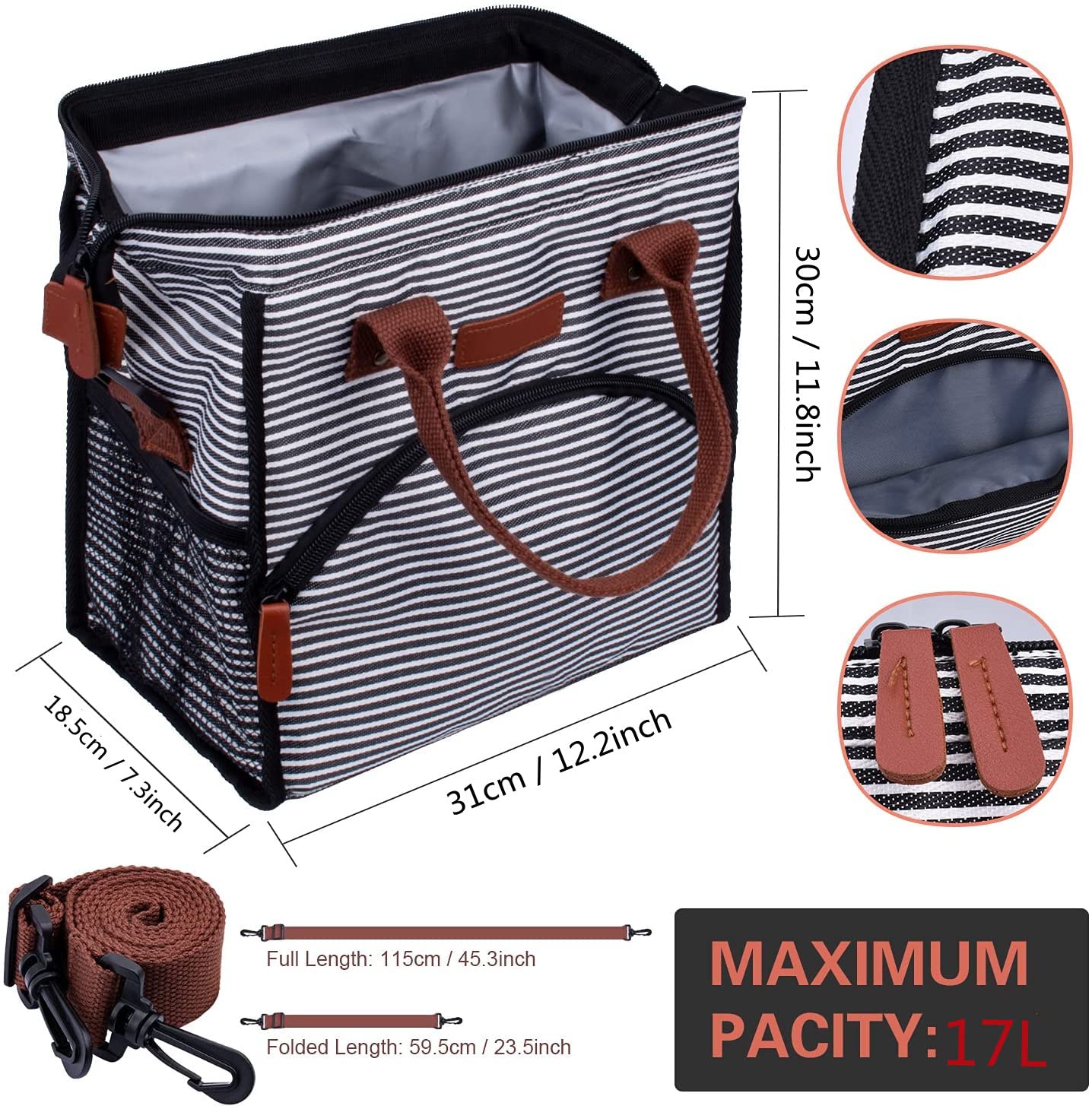 Sac à Dos Isotherme 20L ZATOGOO - Double Compartiment | Isolation 6-8h | Pour Pique-nique, Plage