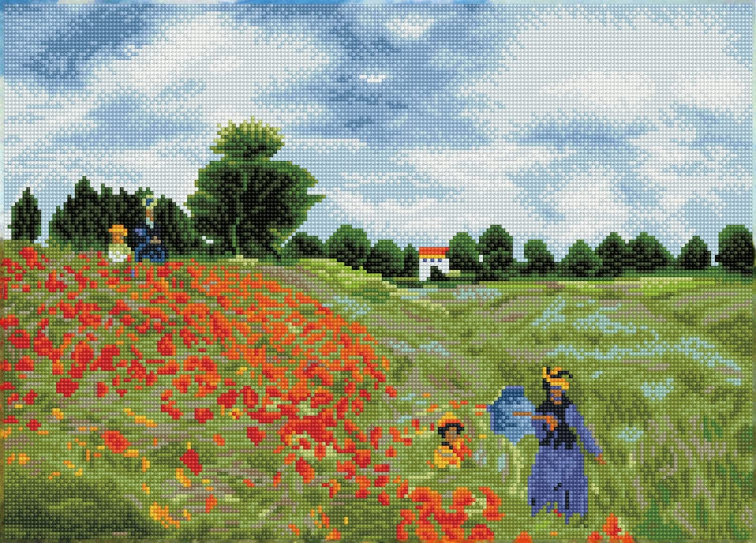 DIAMOND DOTZPoppy Fields (apr?s Monet) Diamond Painting Kits for Adults - Diamond Art Kits a Relaxing Creative Craft Kit with Dotz Gems 22x16