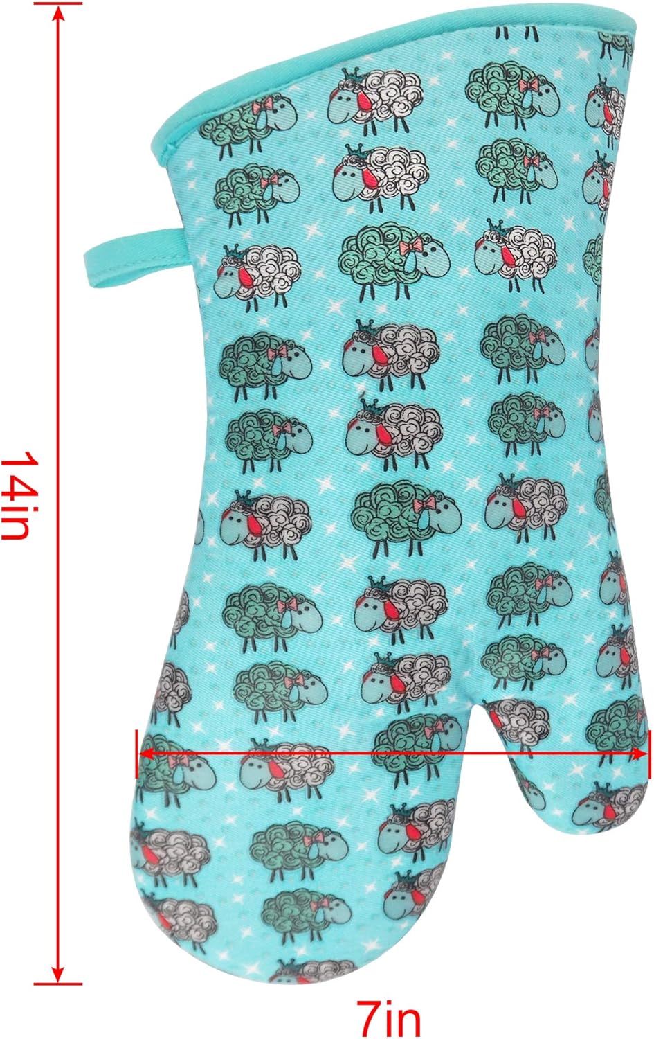 Pot Holders Set of 2 Heat Resistant 480 ℉ Non Slip Clear Silicone Printed Comfortable Cotton Lining Kitchen Women Men Cooking Barbecue Microwave Machine Washable (Sheep, Blue Potholders) : Home & Kitchen