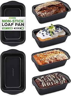 NutriChef Loaf Pans Set of 6 | Non-Stick Premium Bread Pans Quick & Even...
