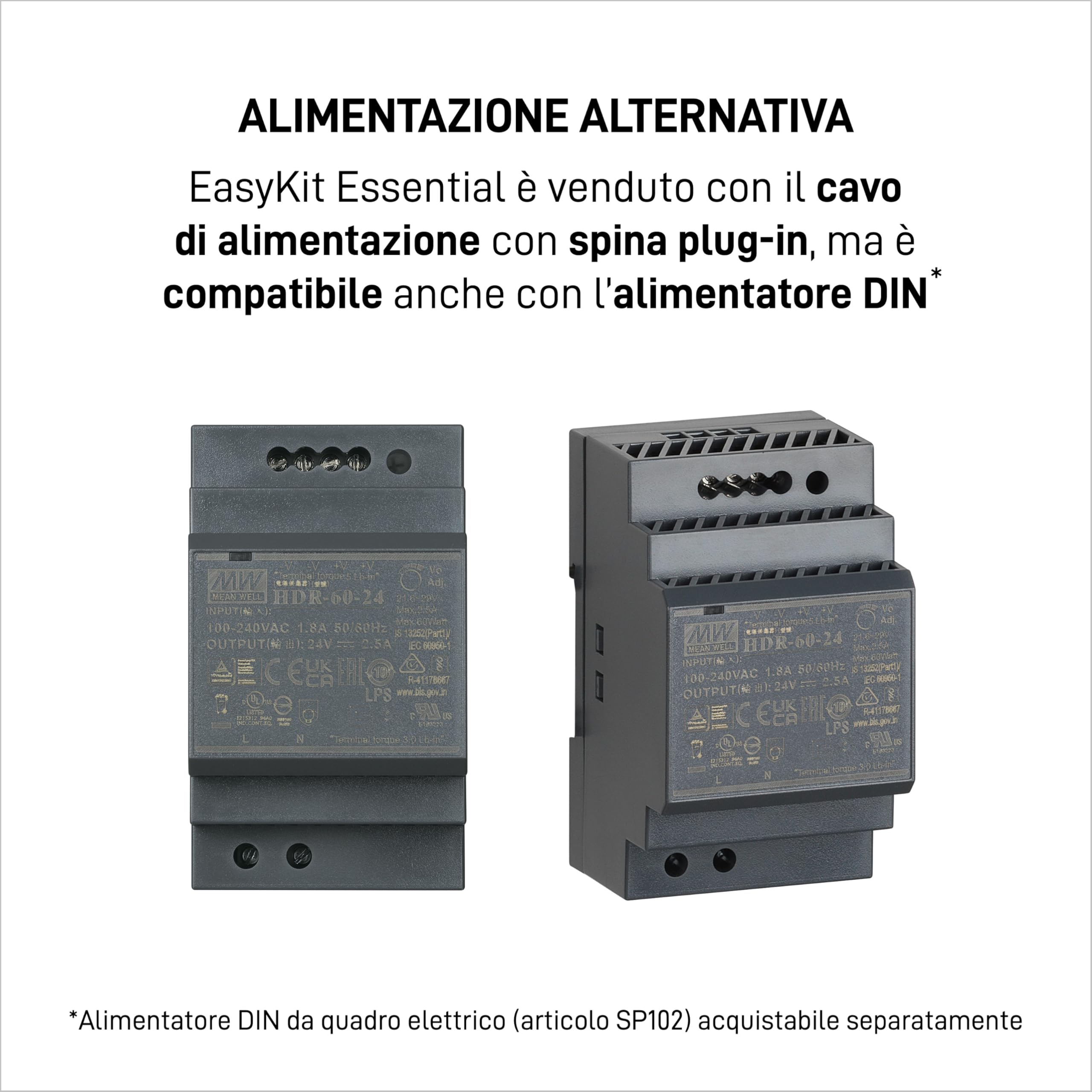 BTICINO 317913 Videocitofono Easykit Essential, Kit Monofamiliare Espandibile, Plug-In 2 Fili, Monitor 7" a Colori, Vivavoce, Visione Notturna, Audio Bidirezionale, Pulsantiera Esterna con Telecamera