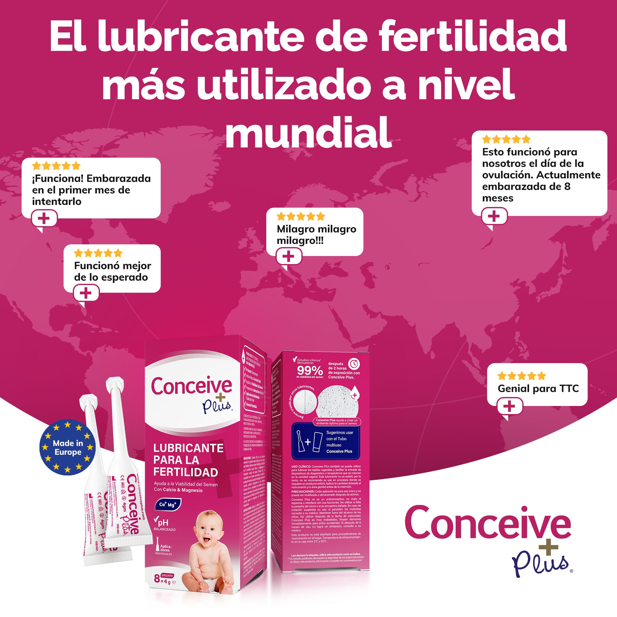 Conceive Plus Lubricante para La Fertilidad, Aplicadores Individuales 8x4gm