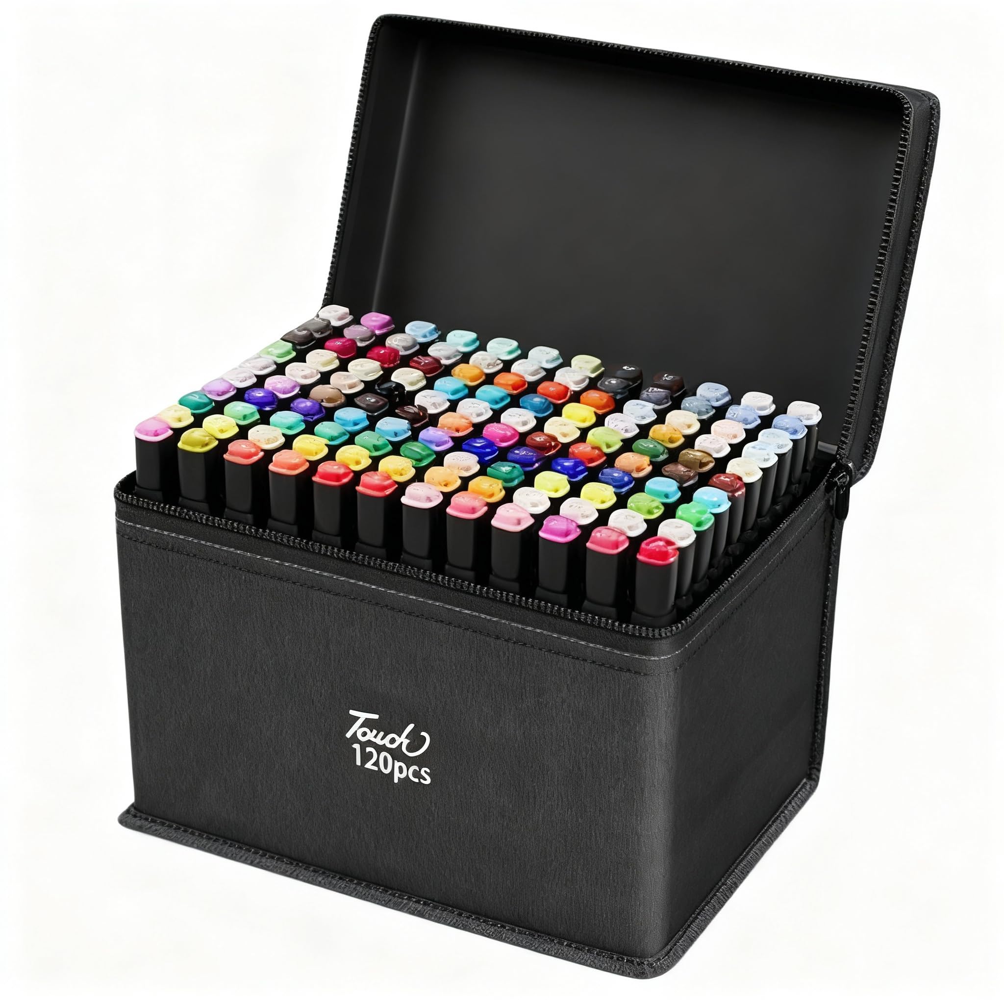 Kit 120 Cores Canetas de Álcool Ponta Dupla Professional