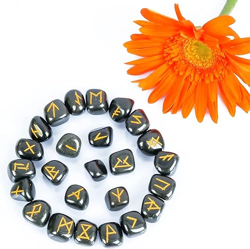 Miniatura 5 de FASHIONZAADI Cuarzo transparente, símbolos grabados, piedras de runas, herramientas de adivinación, cosas de bruja, cristales y piedras, piedras de