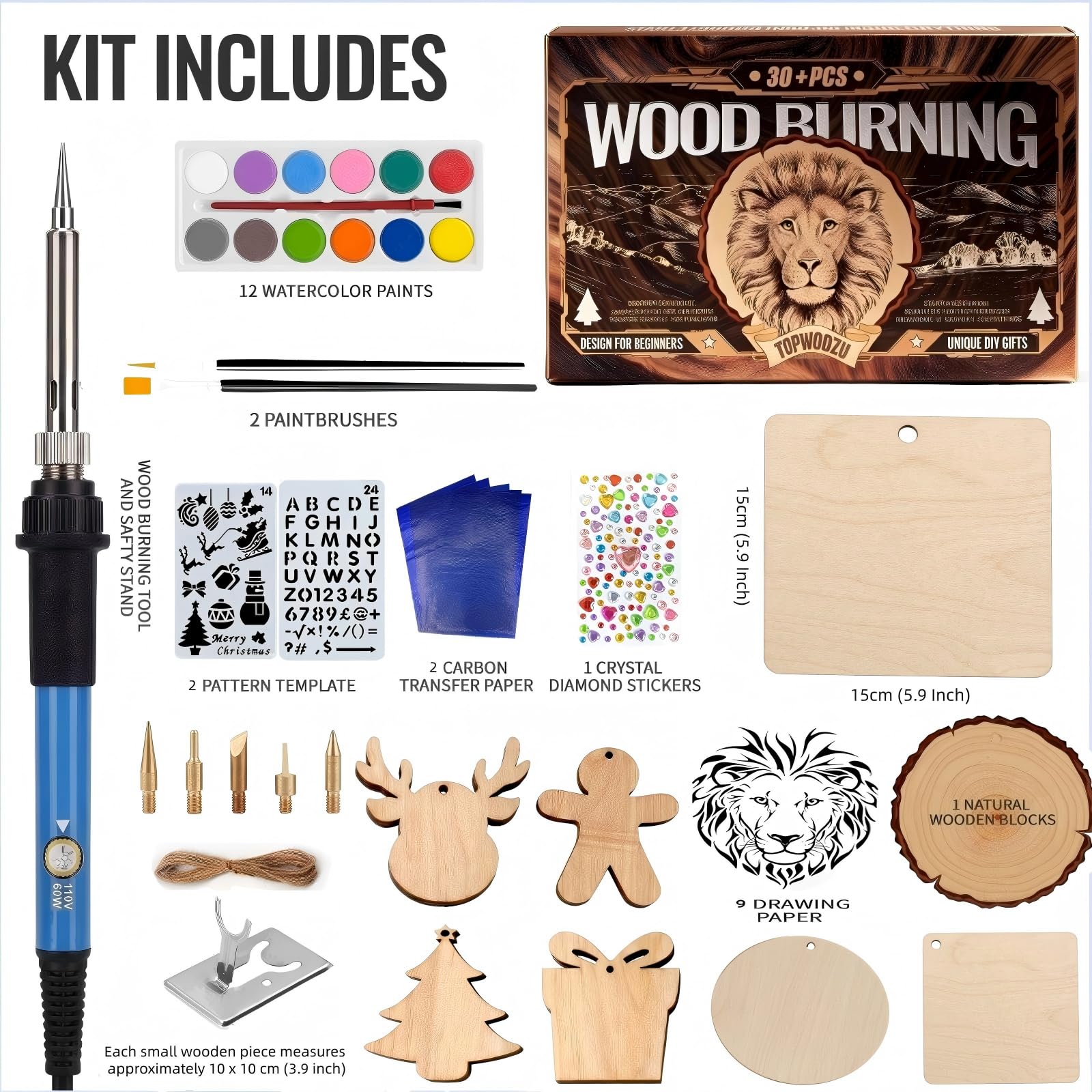Wood Burning Tool Kit - Beginner Pyrography Gifts -5 Wood Burning Tool Kit - Beginner Pyrography Gifts -5