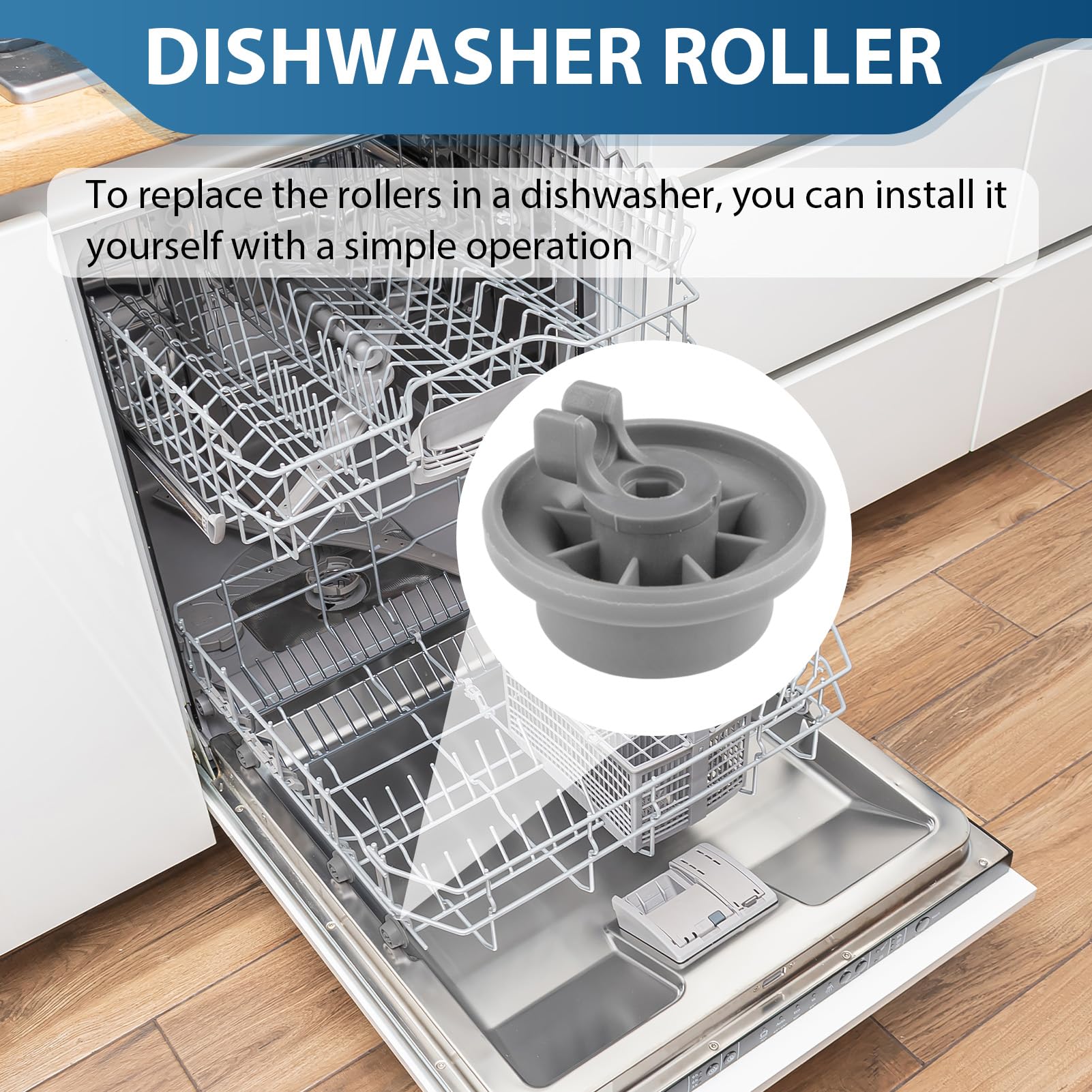 Ruedas para lavavajillas compatibles con Bosch, juego de 8 ruedas para lavavajillas, ruedas y ruedas de repuesto universales compatibles con Bosch Siemens Neff Beko — view 4