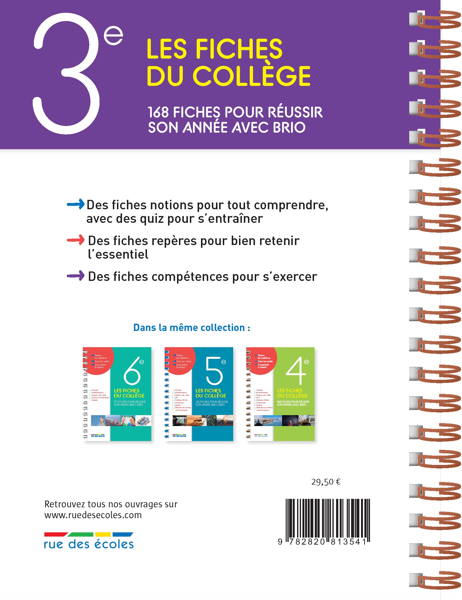 Les fiches du collège 3e: 168 fiches pour réussir son année avec brio