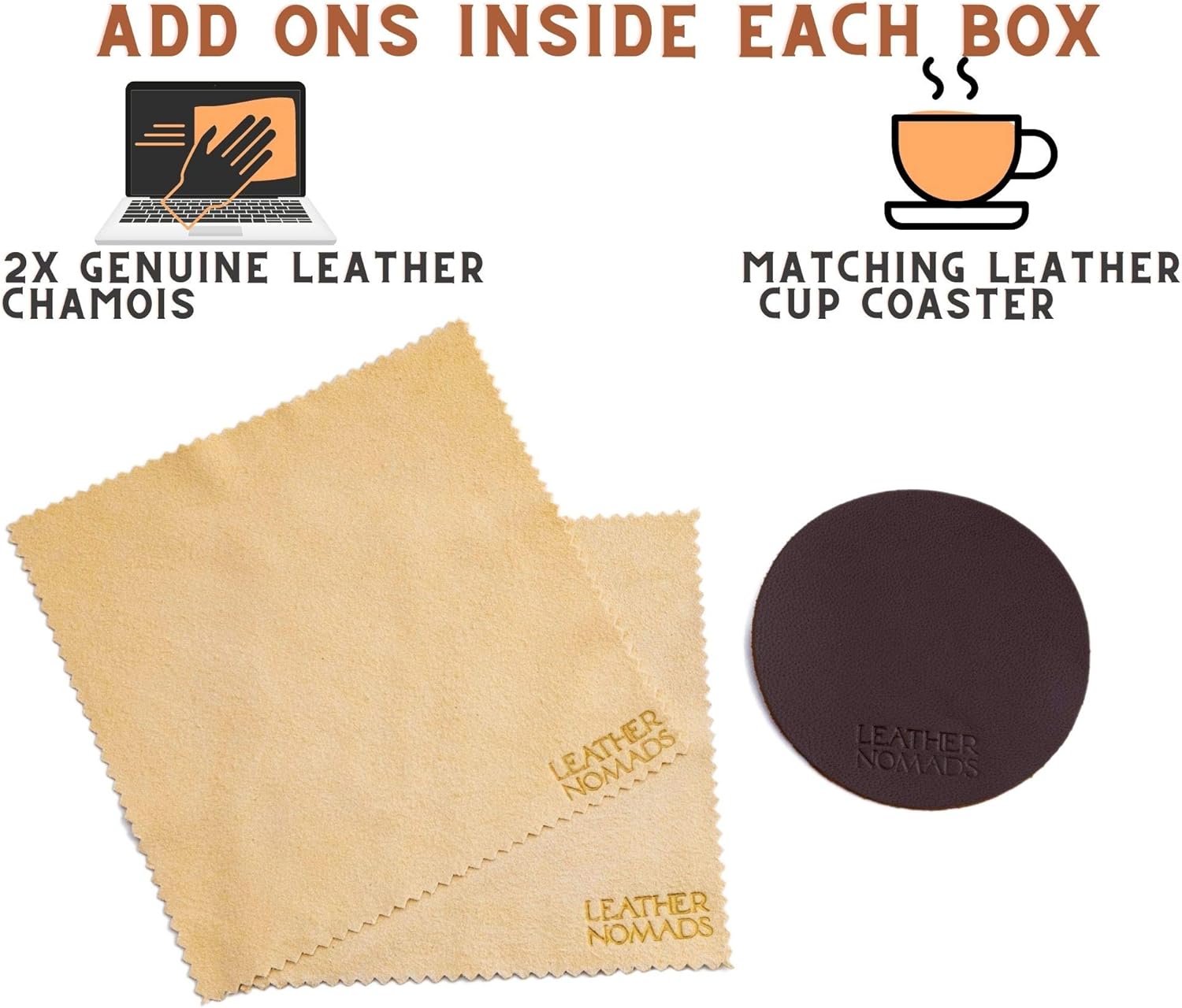 Leather Desk Pad by Leather Nomads - With Coaster And Lens Wipe, 23.5 Inch x 15.7 inch, Chocolate | Premium Quality Hand Made Leather Desk Mat | Functional Large Leather Mouse Pad | Work & Home Office : Office Products