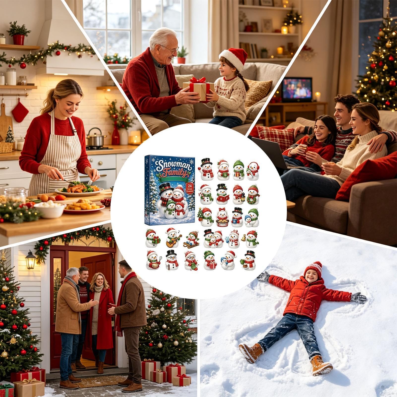 Calendario per conto alla rovescia per Natale, simpatico di pan di
