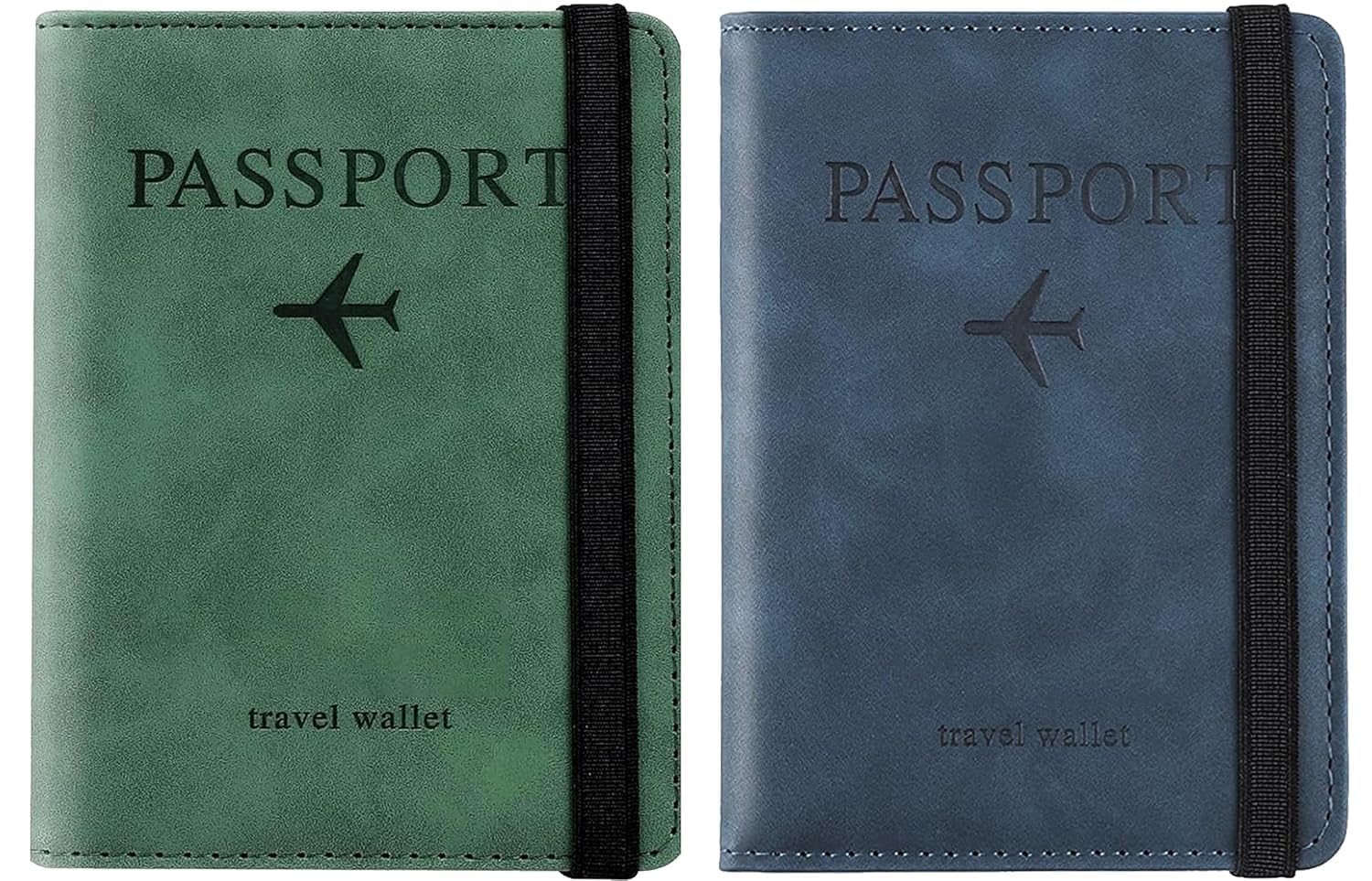 Couple 2 Pcs Passport Holder Passport Cover with Credit Card Slot and Boarding Pass Slot Bi-Fold Passport Wallet Case Book Travel Must Have, RFID Blocking Leather-Unisex (Multicolor)-image-15