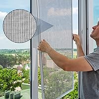 Vista 6 de Sasylvia Rollo de pantalla de fibra de vidrio de 48 pulgadas x 120 pies, pantallas de repuesto para ventanas, malla duradera para puerta, fácil