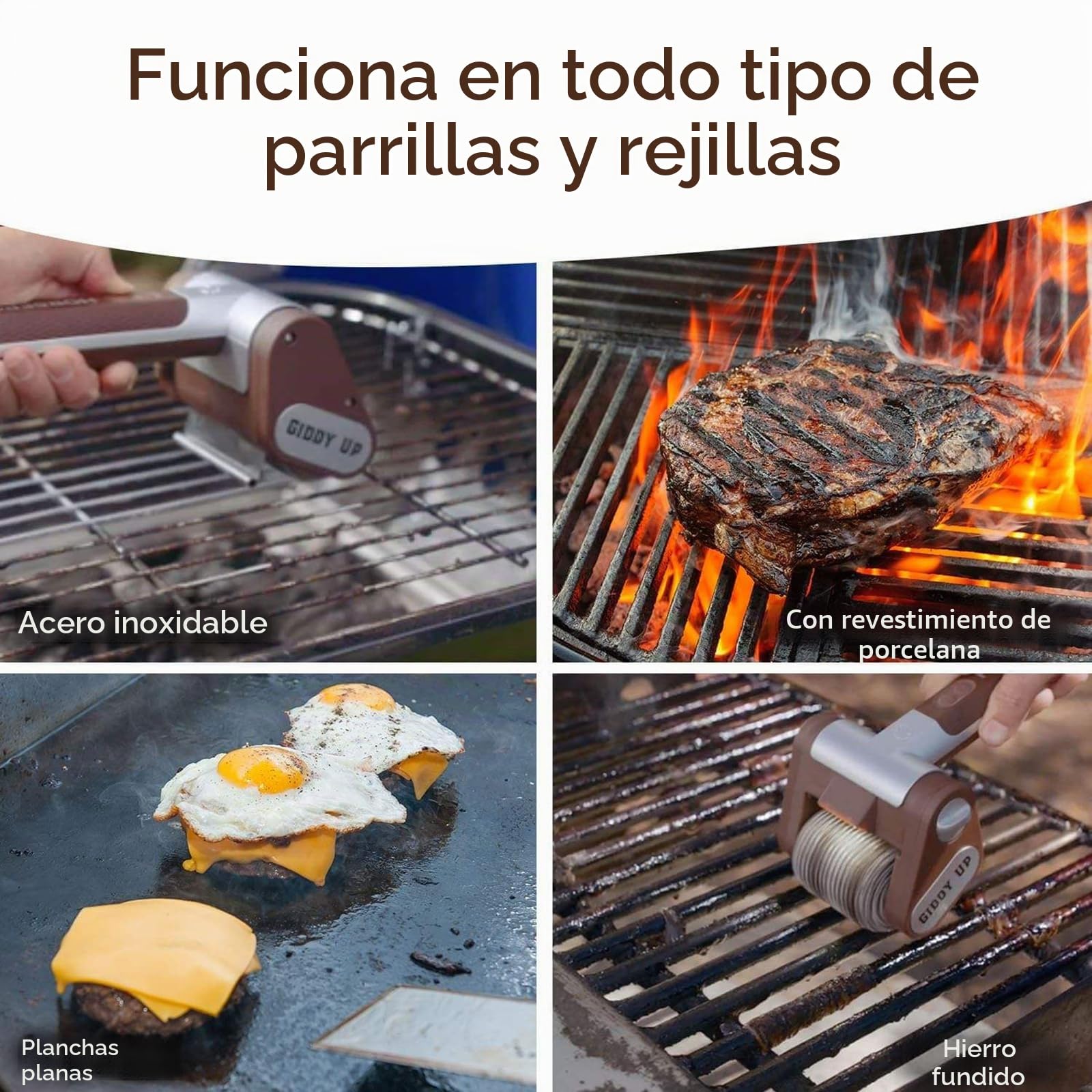 Cepillo De Parrilla Eléctrica Inalámbrica, Explosiones De Rodillo De Potencia De Acero Inoxidable Cepillo De Limpieza Giratoria con Luces Led Incorporadas, Limpiador De Cepillos Recargables para