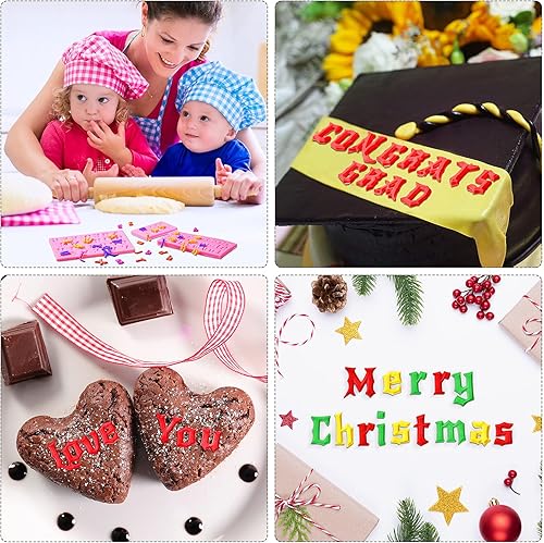 Miniatura 3 de Geiserailie 3 moldes de silicona con letras góticas y números para chocolate, números 0-9 3D para chocolate, fondant, decoración de pasteles