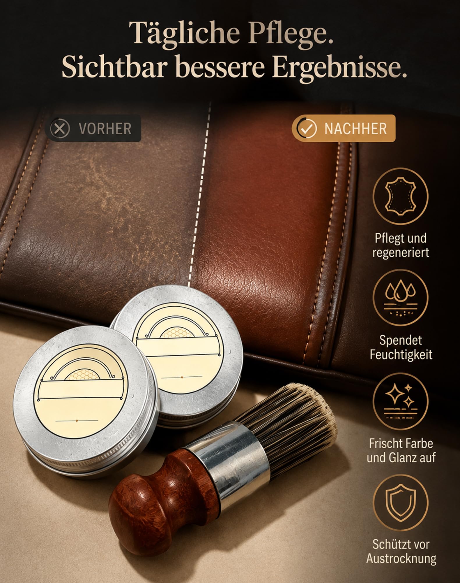 Hordelux Lederpflege - Lederbalsam für Autositz，2