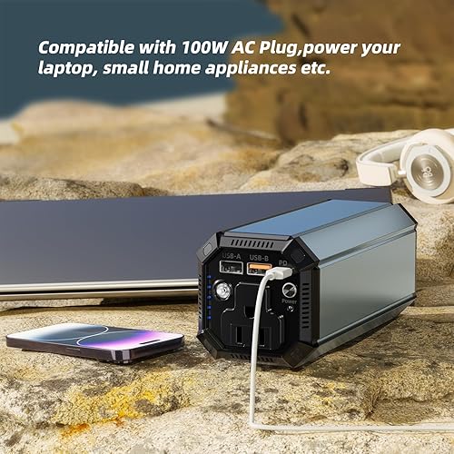 Miniatura 3 de Banco de energía portátil para laptop, 98 Wh27000 mAh cargador portátil con salida de CA de 100 W, 65 W PD USB C QC 3.0 carga rápida para MacBook