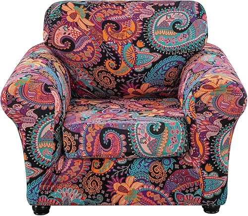 Miniatura 10 de Lamberia Funda Estampada para Sofá de 3 Cojines Fundas de Sofá de Alta Elasticidad 4 Piezas Funda de Sofá con Tres Fundas de Cojín Separadas Parte