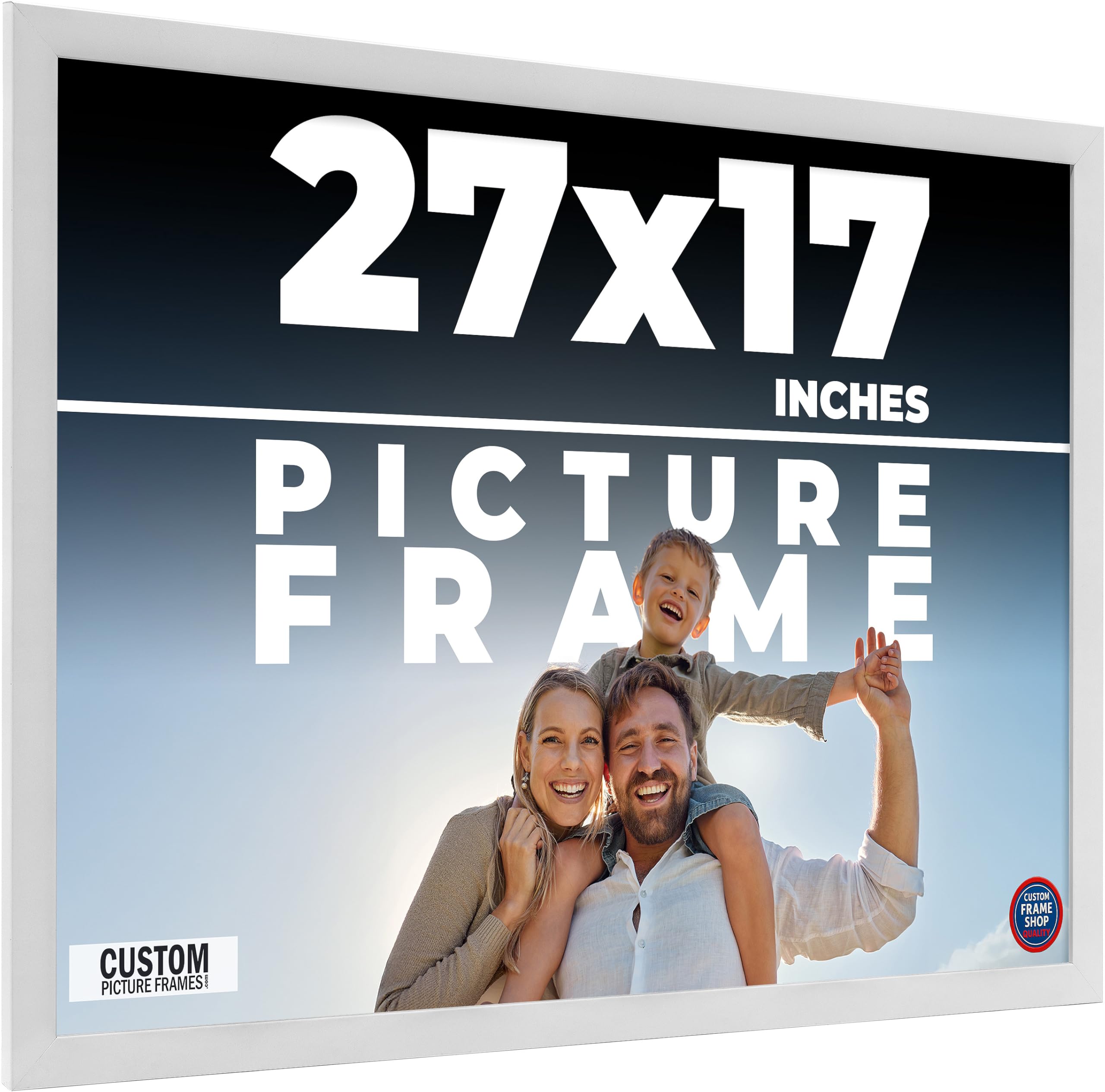 Amazon.com - 27x17 Frame White Real Wood Picture Frame Width 0.75