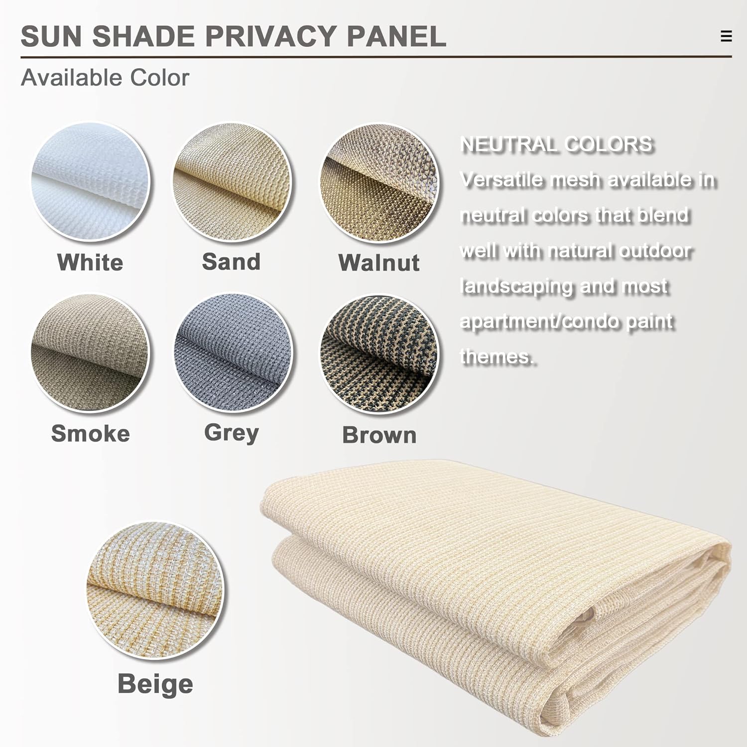 Alion Home Sun Shade Panel Privacy Screen with Grommets on 4 Sides for Outdoor, Patio, Awning, Window Cover, Pergola (8' x 6', Banha Beige)