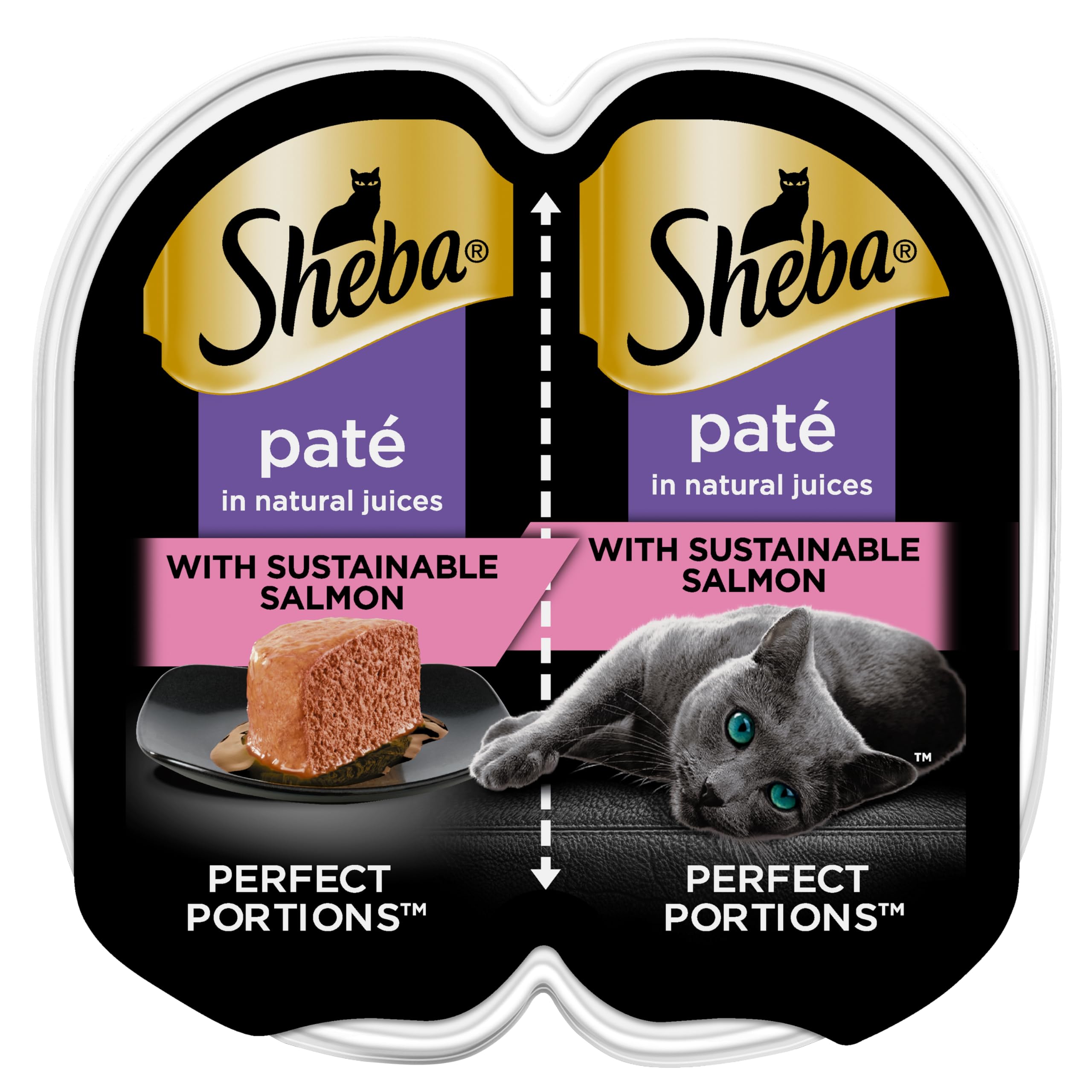 Perfect Portions Wet Cat Food Pate with Sustainable Salmon, 2.6 oz. Twin-Pack Tray