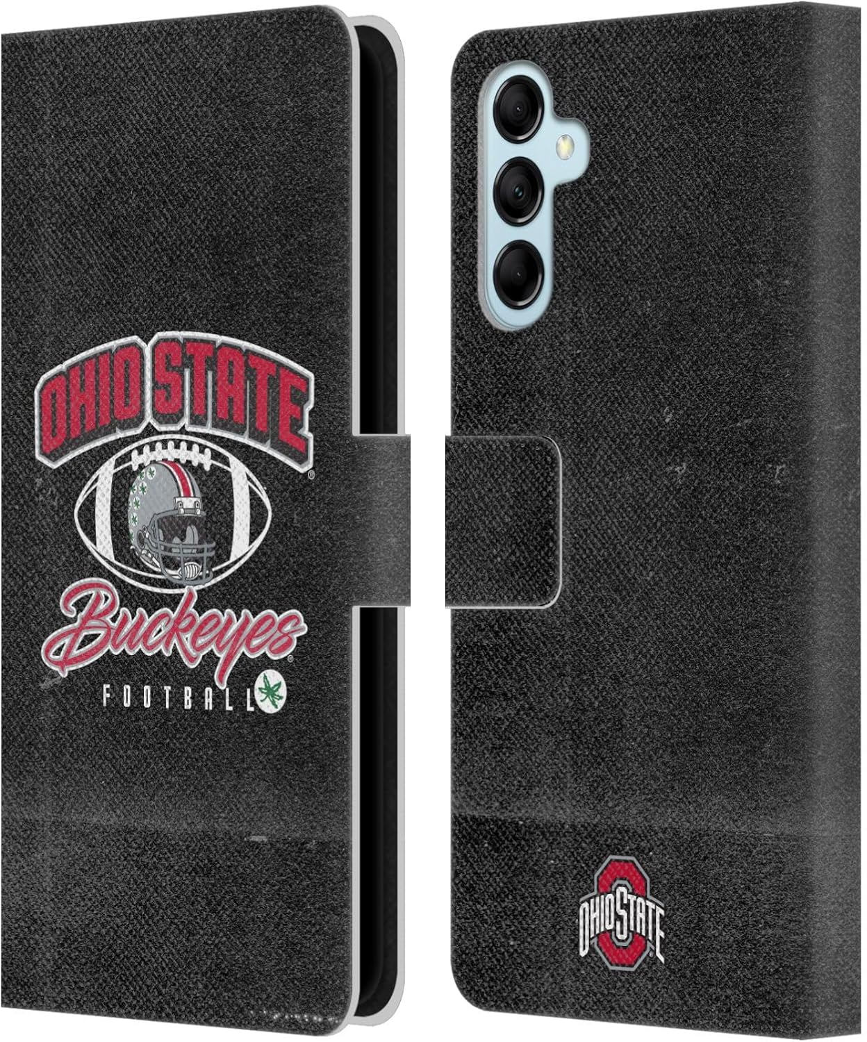 Head Case Designs Officially Licensed Ohio State University Vintage Football Graphics Leather Wallet Case Compatible with Samsung Galaxy M14 5G