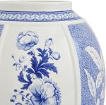 Spode Blue Italian Vase, 10-Inch Porcelain Decorative Accent with British Flowers - Classic Blue for Elegant Home Decor & Floral Arrangements, Centerpiece Table Vessel for Pampas Grass, Lily, Flower