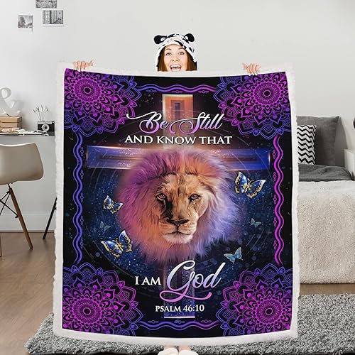 Miniatura 3 de BEDMUST Manta de Jesucristo, religiosa, religiosa, suave para todas las estaciones, cálida y ligera de león, manta de sherpa para cama, sofá o sofá