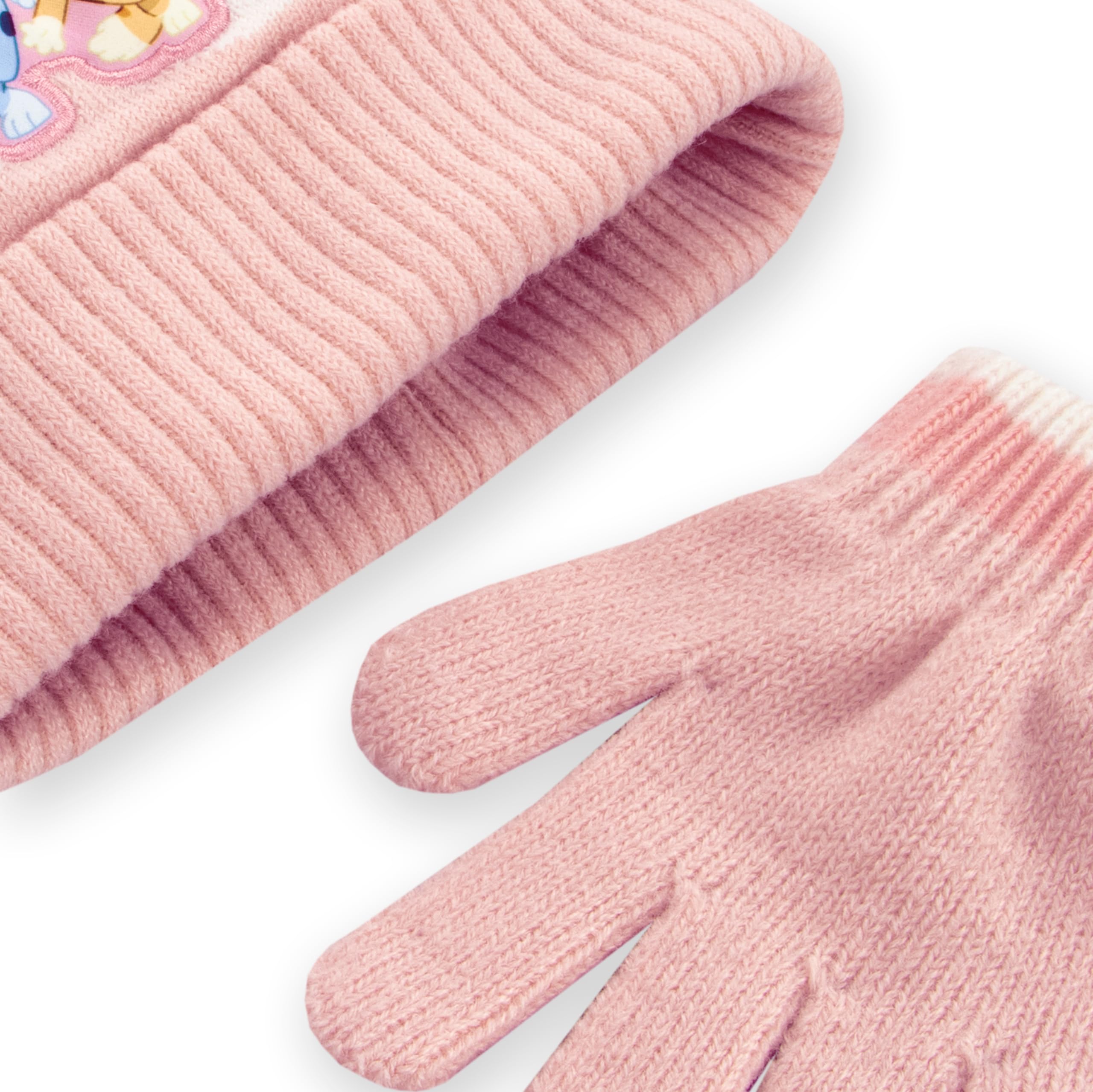 Bluey Gorra Bingo | Guantes Niña Invierno | Gorro Y Guantes | One Size Rosa