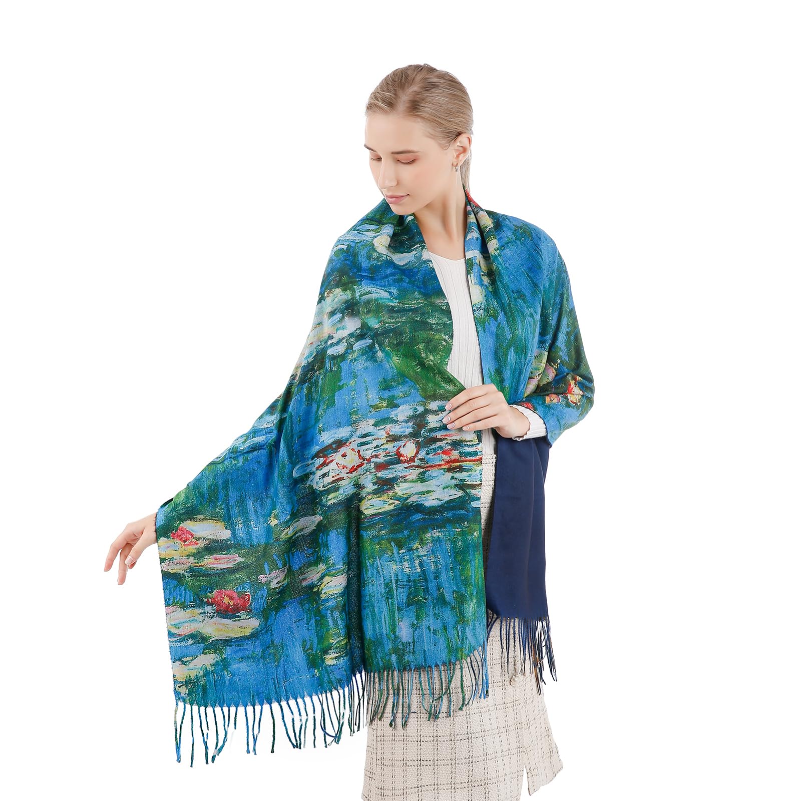 CutewingScarf Shawl Wraps for Women Pashmina Soft Cashmere Scarf Printed Large Blanket Scarf Warm for Fall Winter