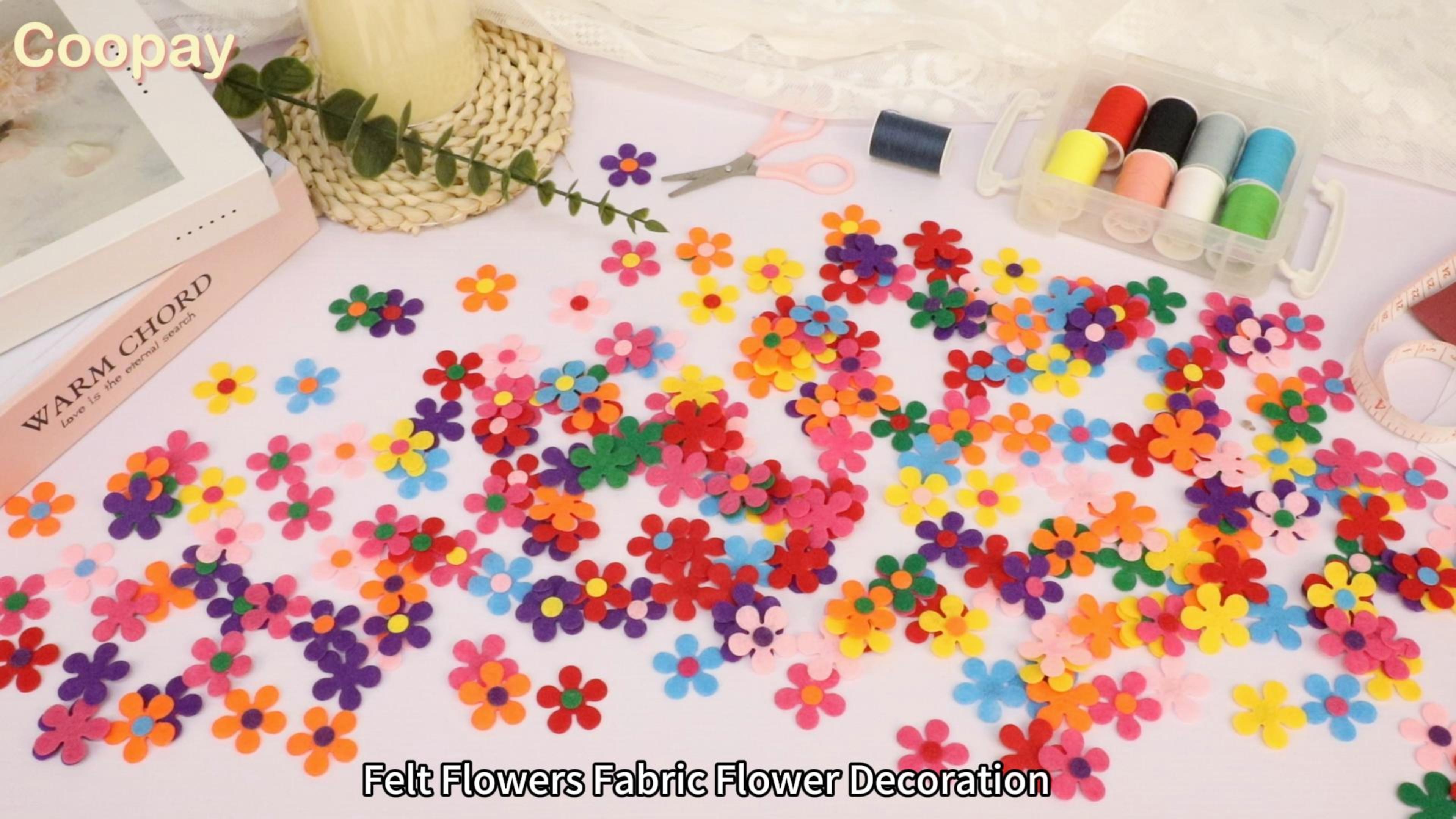 Amazon.com: Coopay 120 Pieces Felt Flowers Fabric Flower