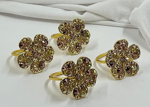 Miniatura 4 de mAmy Juego de 4 servilleteros con diseño de flores de otoño