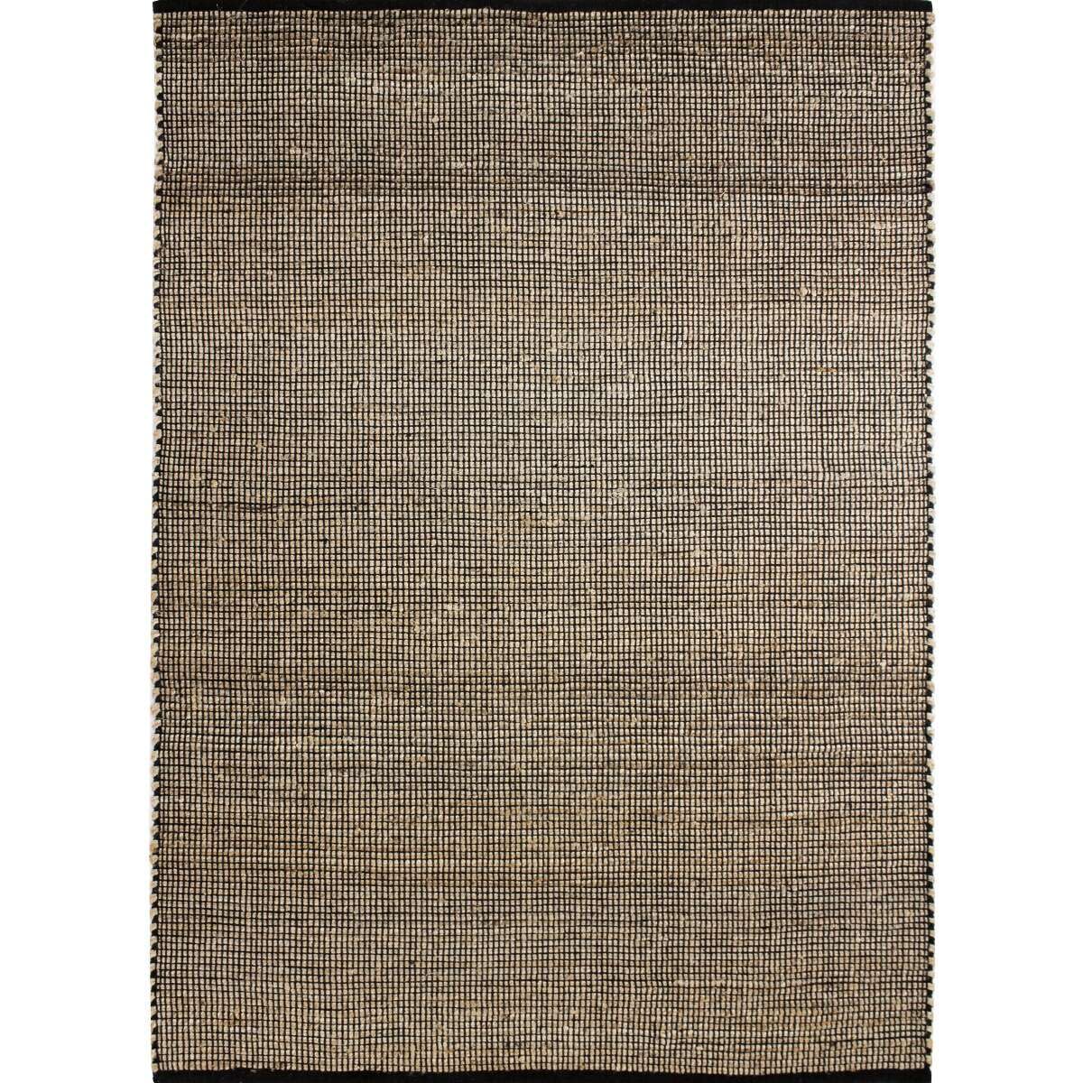Thedecofactory Tapis en Jute et Coton tissé Main Noir Naturel 120x170