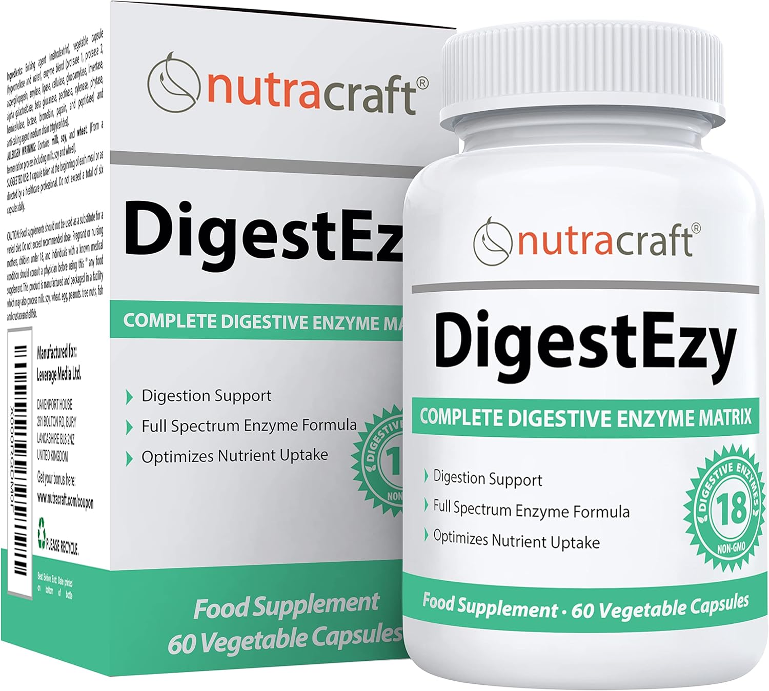DigestEzy 1 Digestive Enzyme Supplement Money Back Guarantee Best