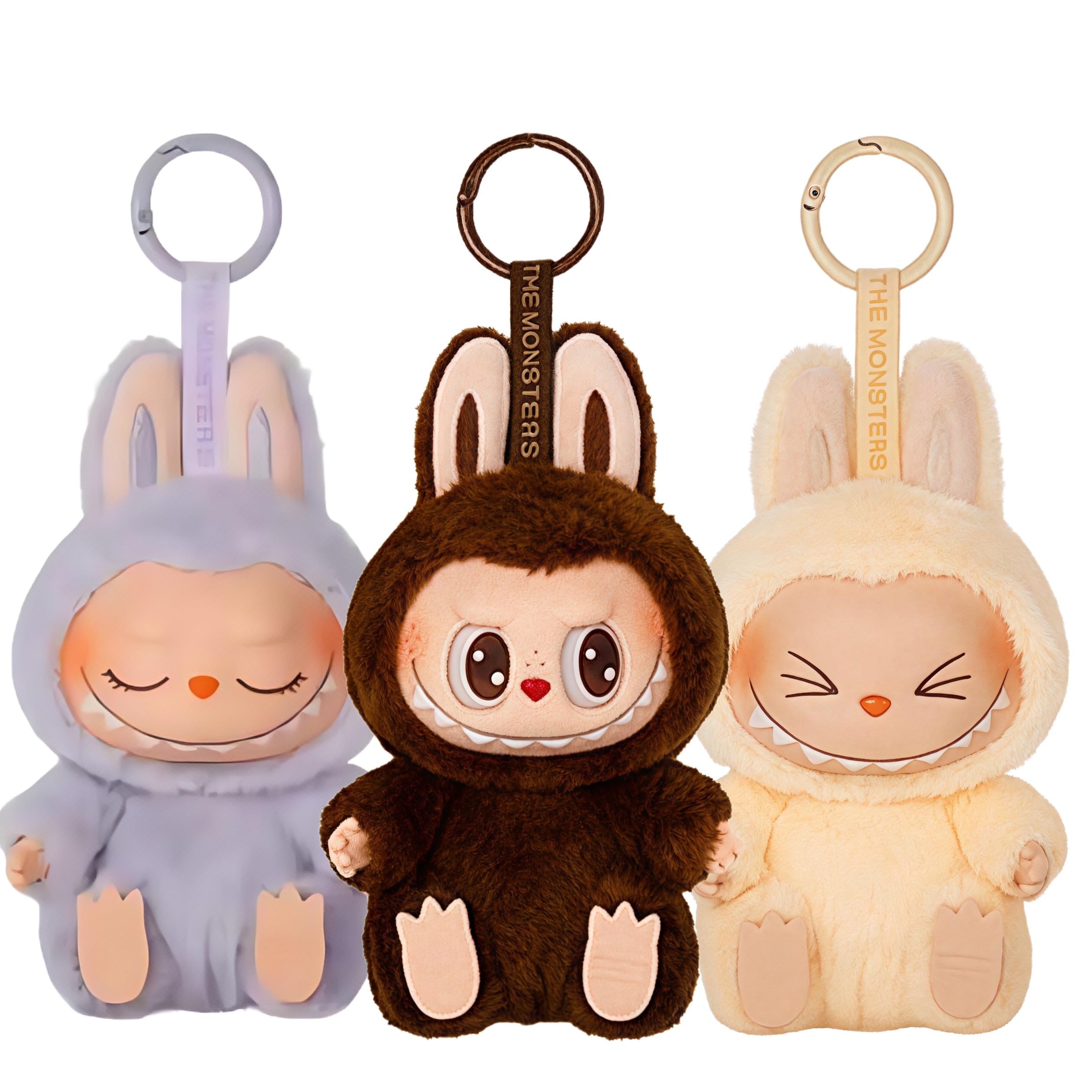 Labubu Keychain - Cute Plush Collectible Pendant for Bags, Keys & Backpacks - Soft Toy Keyring, Modern Home Decor Gift