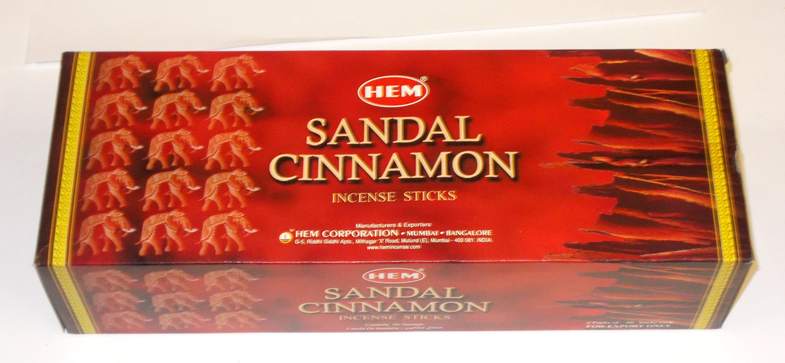 Sandal Cinnamon Incense - Hem - 1 box of approximately 120 sticks