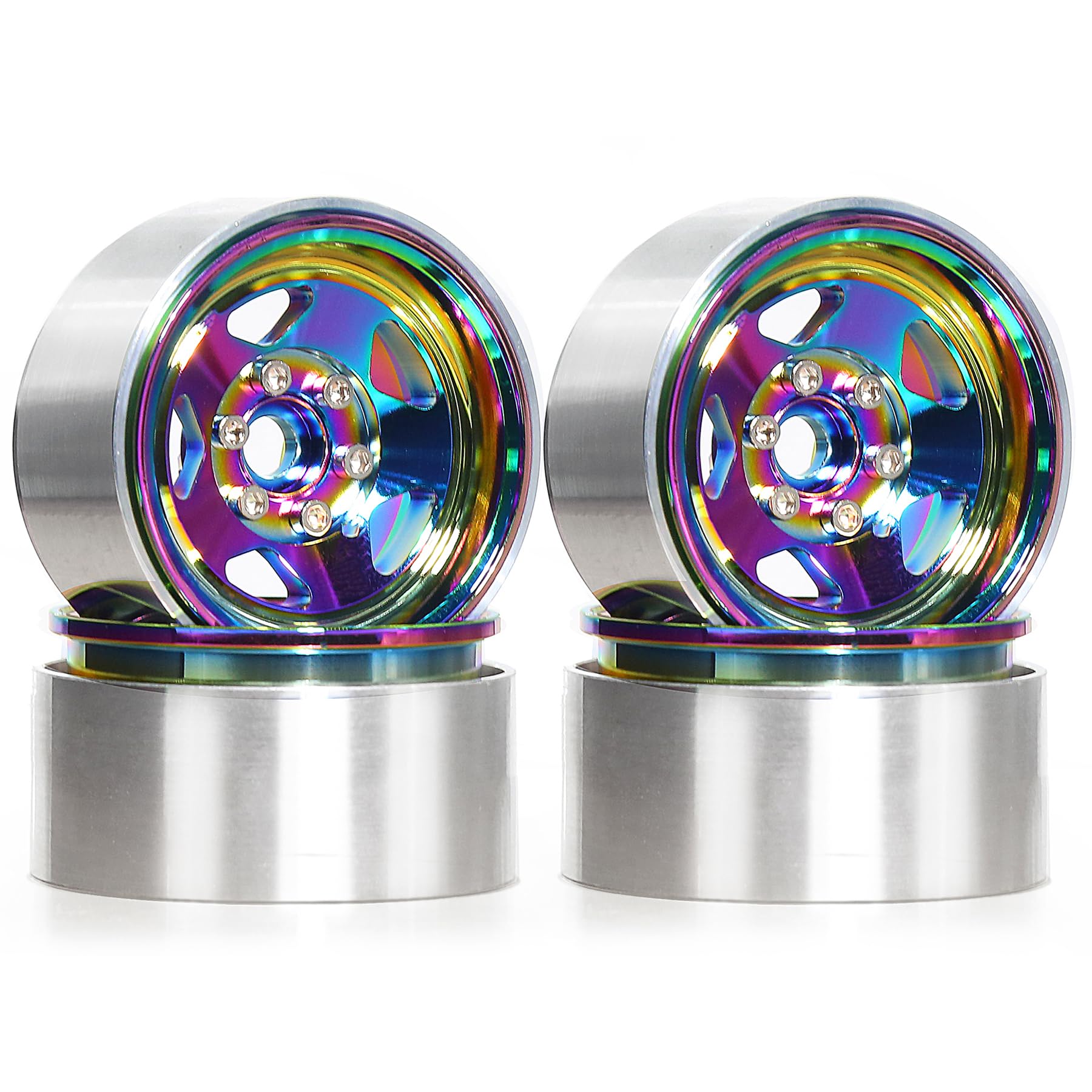 Amazon.com: WLYEJEA 1.9 Beadlock Wheels Offset -10mm Rainbow
