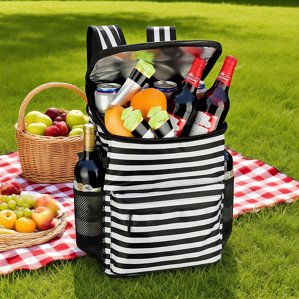 19L Sac à Dos Isotherme à Glacière Sac de Pique-Nique Sac Isotherme Portable Cooler Backpack Bag