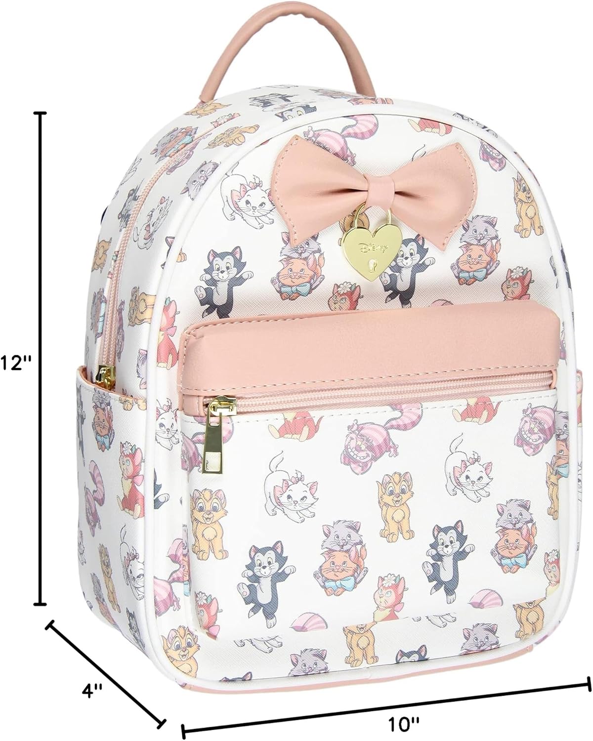 Disney Cats Saffiano Faux Leather Tote Bag Mini Backpack - Image 8