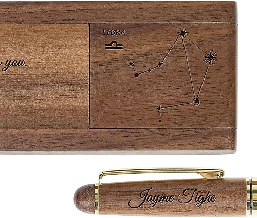 Miniatura 6 de Constellation - Juego de bolígrafos de madera personalizados, bolígrafos grabados personalizados con estuche para regalo de cumpleaños de negocios,